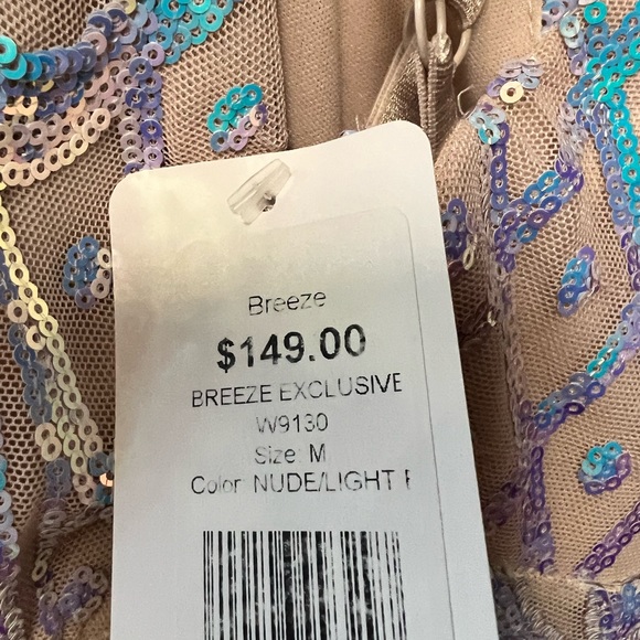 Breeze Bridal Nude with Sequins Long Prom Dress - Picture 3 of 3